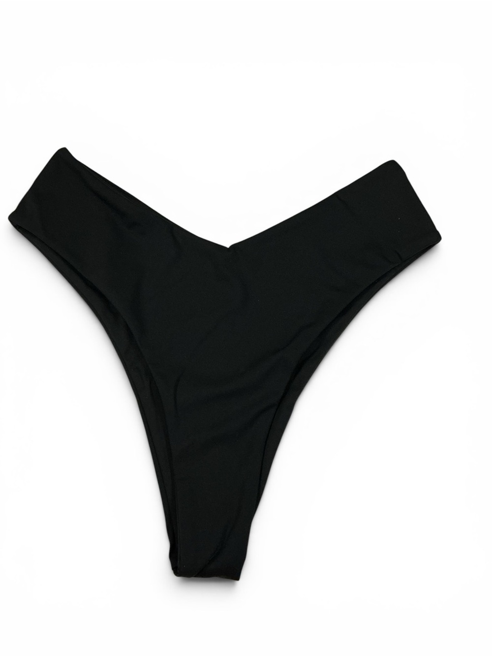 High-Cut Black V-Front Brazilian Bikini Bottom - EPOC Size Medium